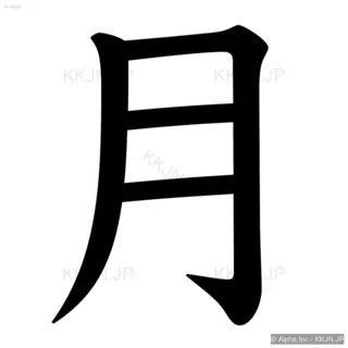 月の筆順サムネイル