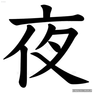 夜の筆順サムネイル