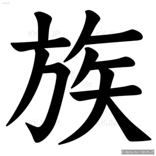 族の筆順サムネイル