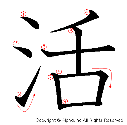 活の書き順画像低解像度版