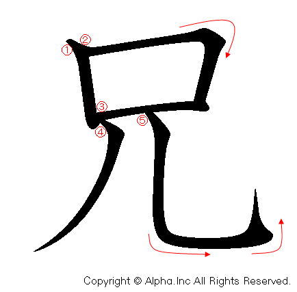 兄の書き順画像低解像度版