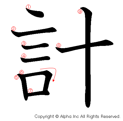 計の書き順画像低解像度版