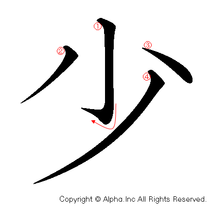 少の書き順画像低解像度版