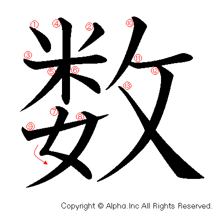 数 の書き順 筆順と書き方