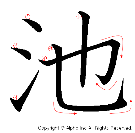 池の書き順画像低解像度版