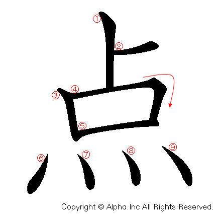 点の書き順画像低解像度版