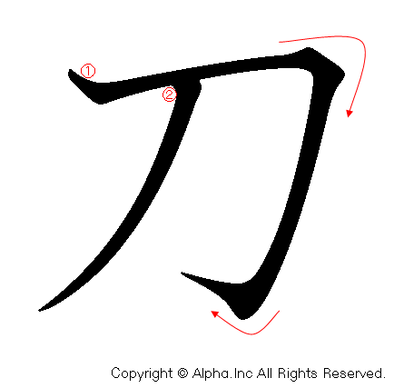 刀の書き順画像低解像度版