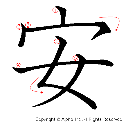 安の書き順画像低解像度版