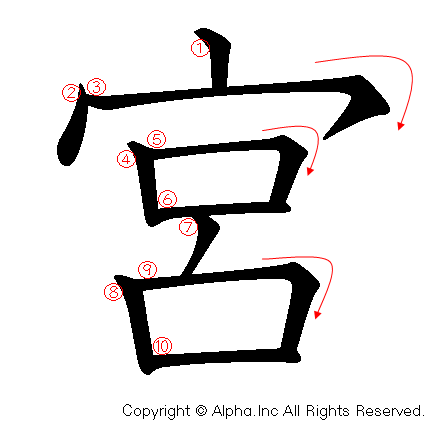 宮の書き順画像低解像度版