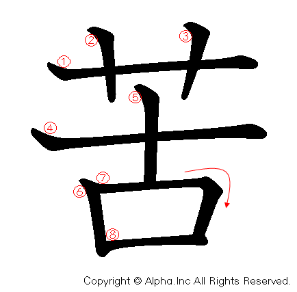 苦の書き順画像低解像度版