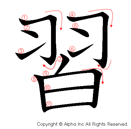 習の書き順画像低解像度版