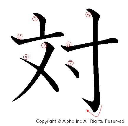 対の書き順画像低解像度版