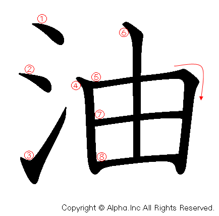 油の書き順画像低解像度版