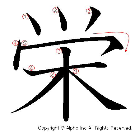 栄の書き順画像低解像度版