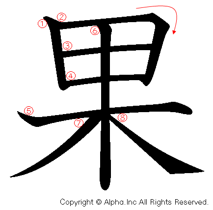 果の書き順画像低解像度版