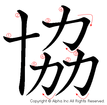 協 の書き順 筆順と書き方