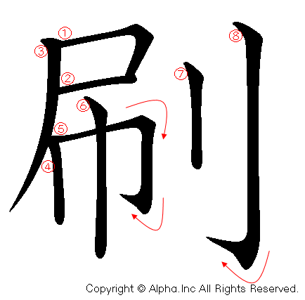 刷の書き順画像低解像度版