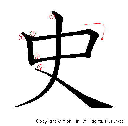 史の書き順画像低解像度版