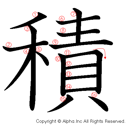 積の書き順画像低解像度版