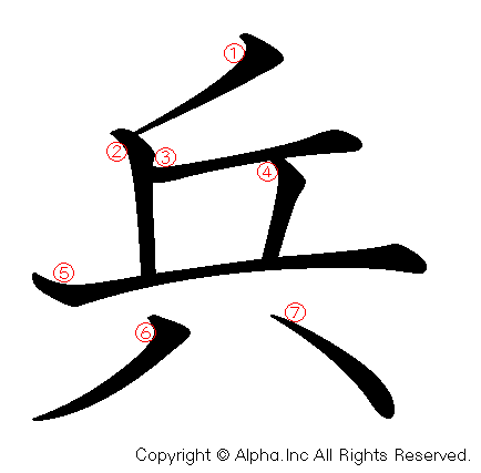 兵の書き順画像低解像度版