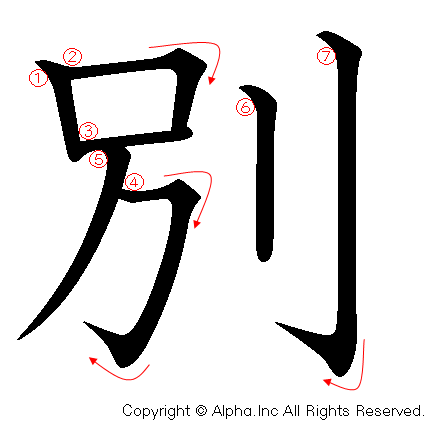 別 の書き順 筆順と書き方