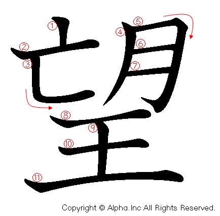 望の書き順画像低解像度版