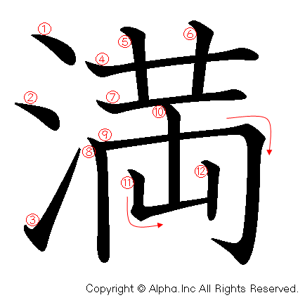 満の書き順画像低解像度版