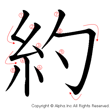 約の書き順画像低解像度版