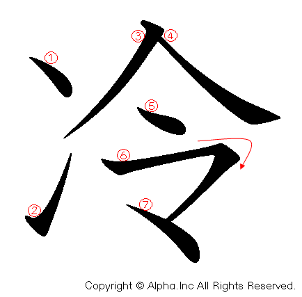 冷の書き順画像低解像度版