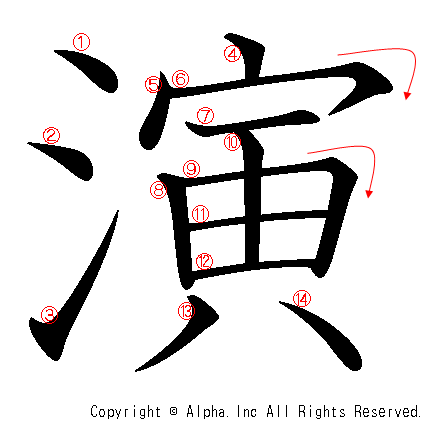 演の書き順画像低解像度版