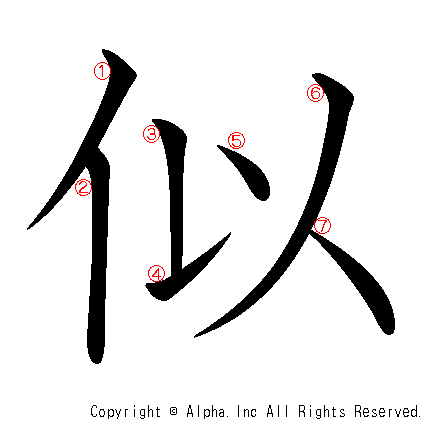 似の書き順画像低解像度版