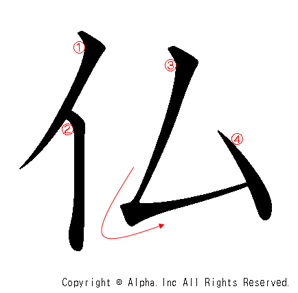 仏の書き順画像低解像度版