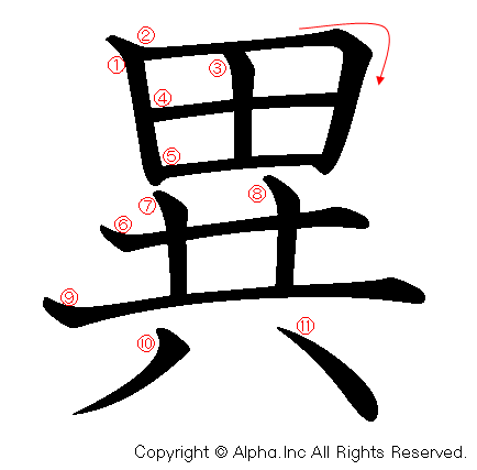 異の書き順画像低解像度版