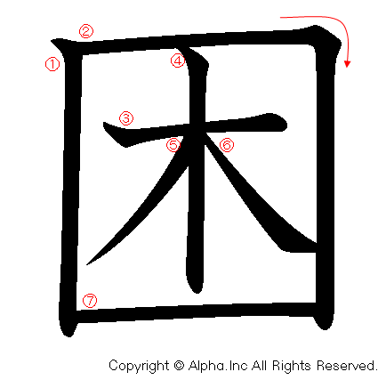 困の書き順画像低解像度版