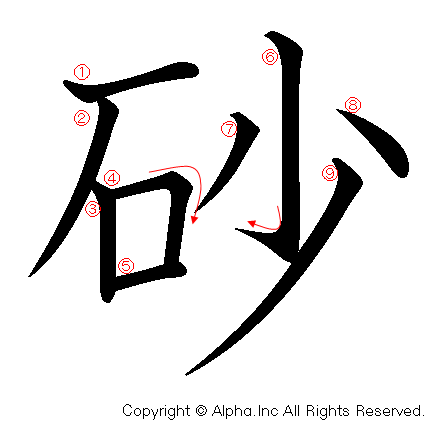 砂の書き順画像低解像度版