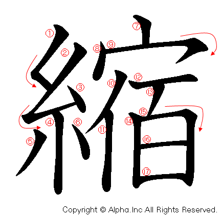 縮の書き順画像低解像度版