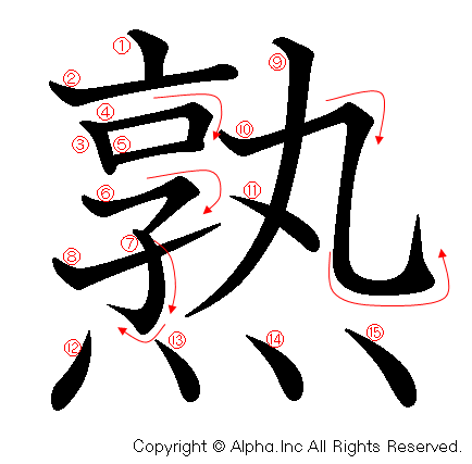 熟の書き順画像低解像度版