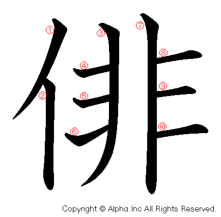 俳の書き順画像低解像度版