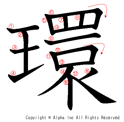 環の書き順画像低解像度版