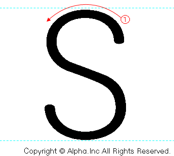 「S」の書き順書き方